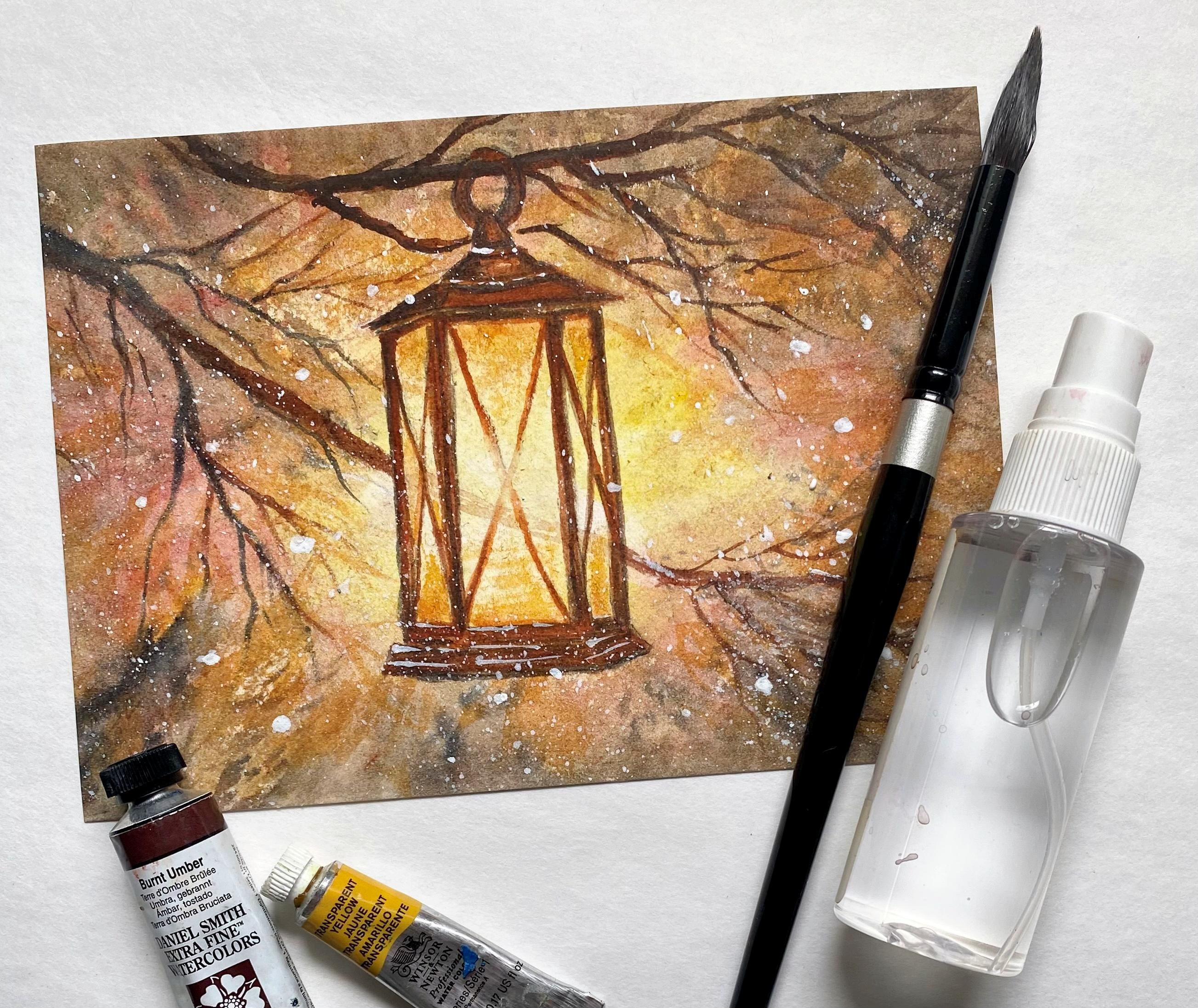 Lantern 5x7 with Dhritikana Nath, Watercolor - student project