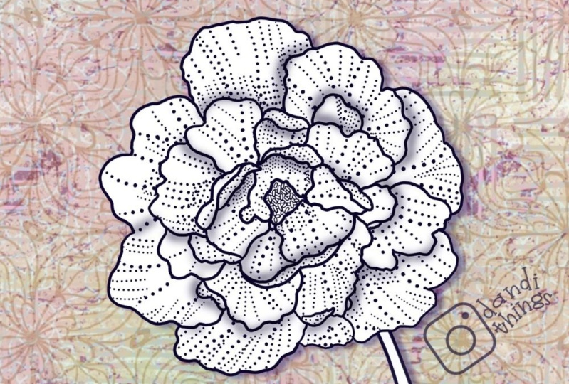 Linocut Flower