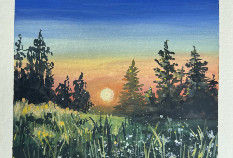 Sunset Landscape in Sketchbook