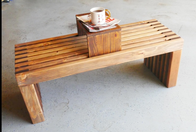 My Modern Slatted Bench with Console