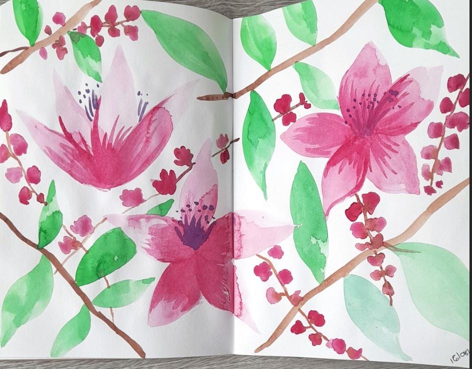 Watercolour flower pattern