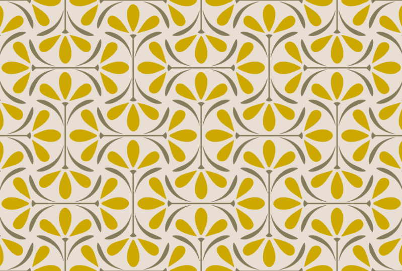 Variation on the simple retro floral pattern