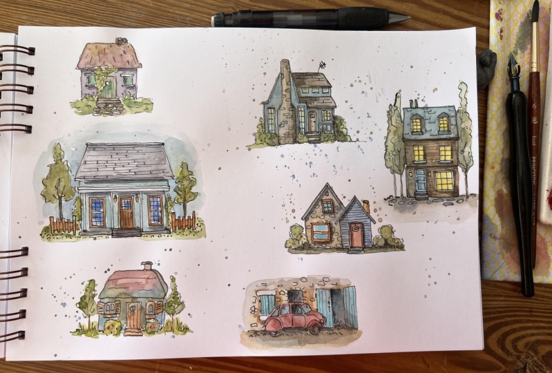 cottages sketchbook