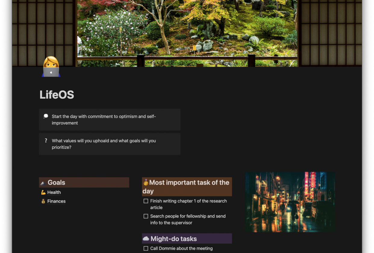 LifeOS - student project