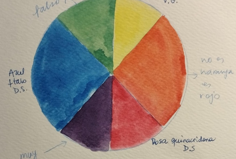 Estudios de color y acuarela con flores
