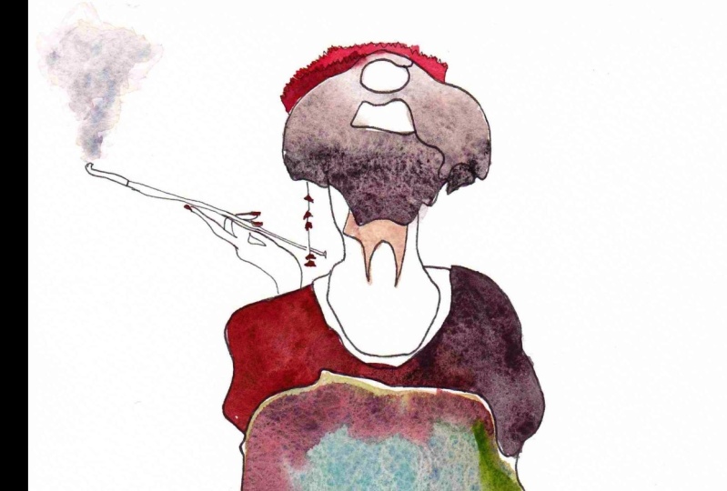 Watercolor For Beginners: Line Drawing Of Japanese Lady