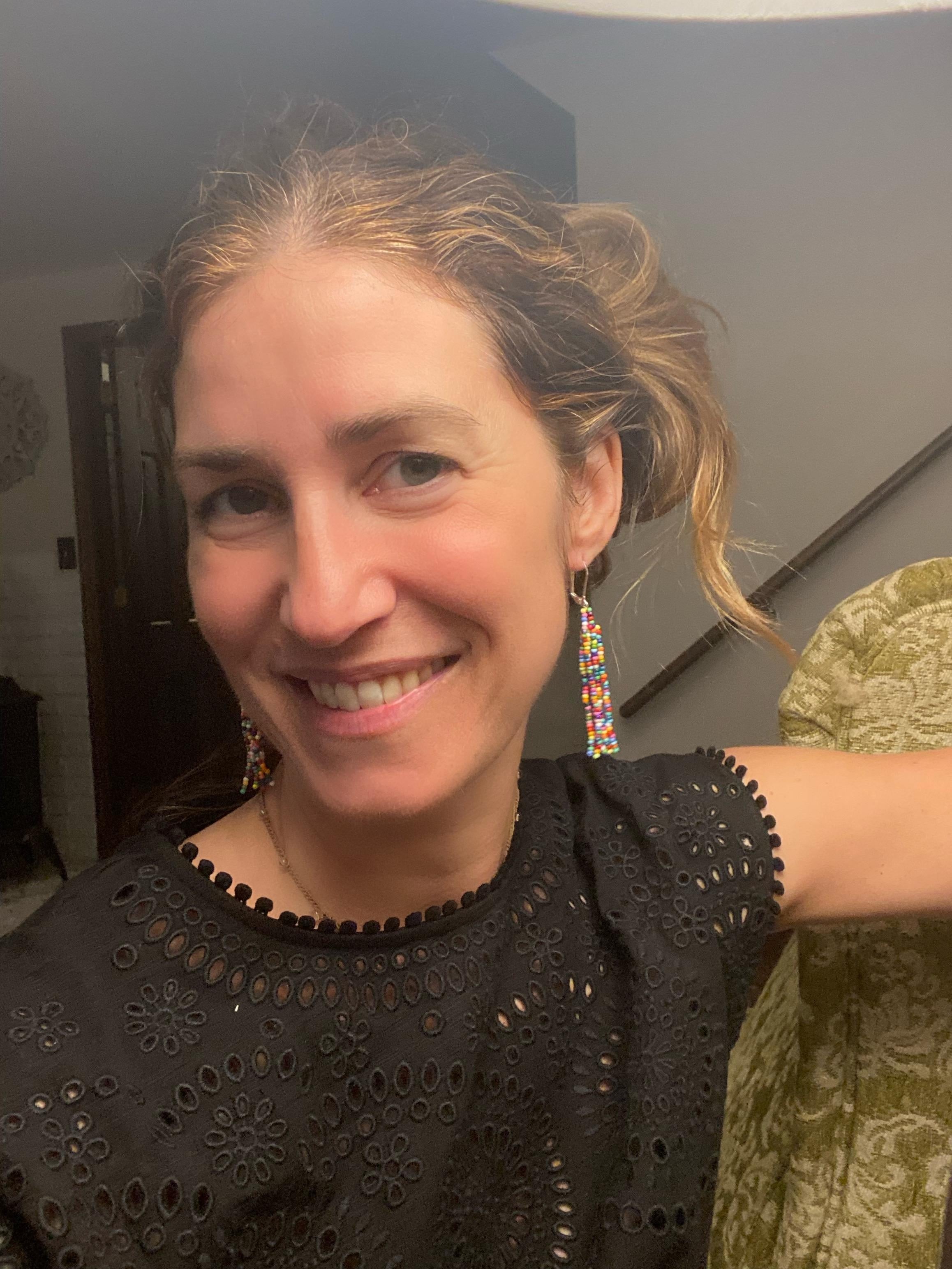 beaded earrings - student project