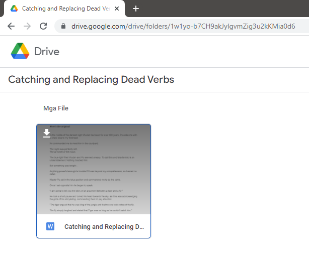 Catching and Replacing Dead Verbs - student project