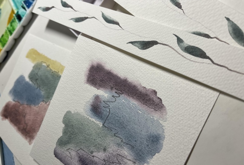 Graphite watercolor abstract