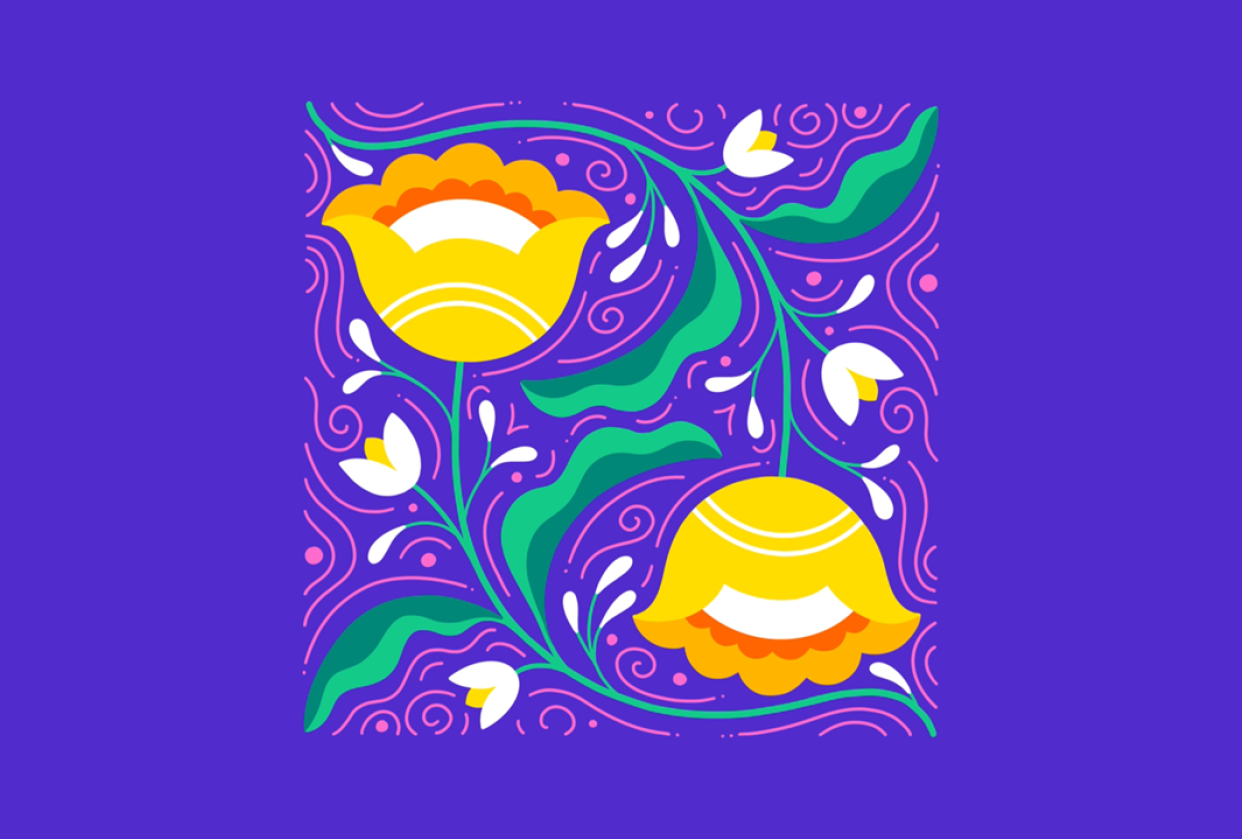 Floral Illustration Using Procreate Symmetry - student project