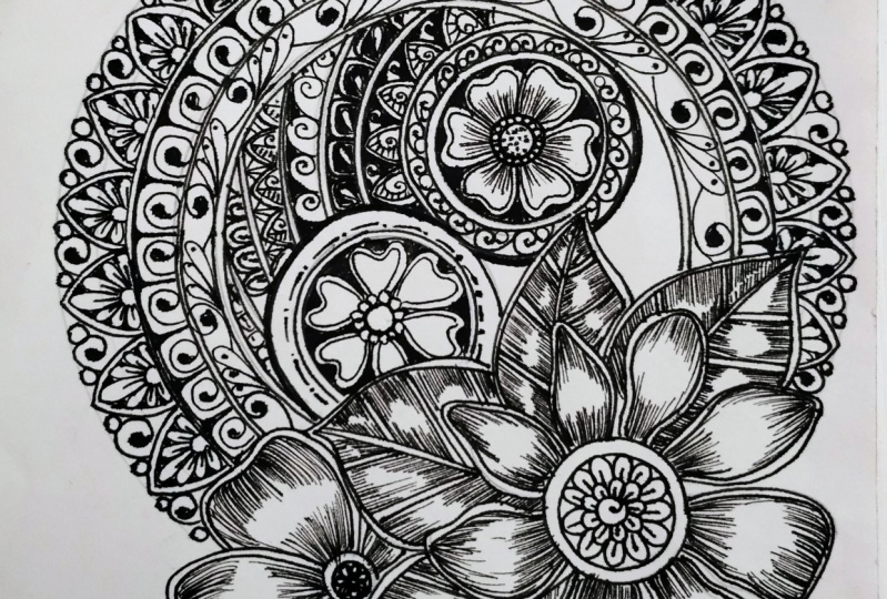 Yin yang mandala with Richa