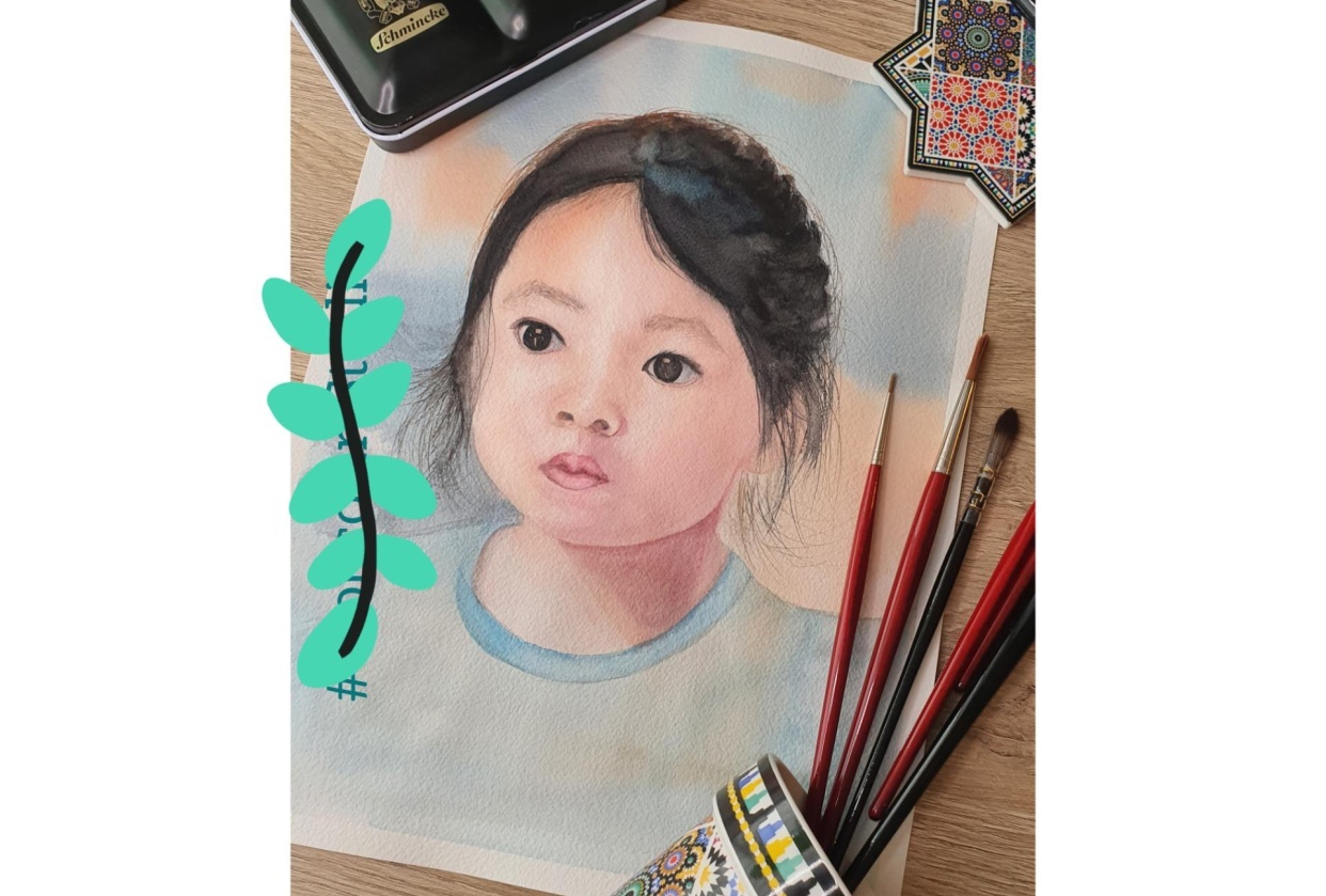 Watercolor Portrait - student project