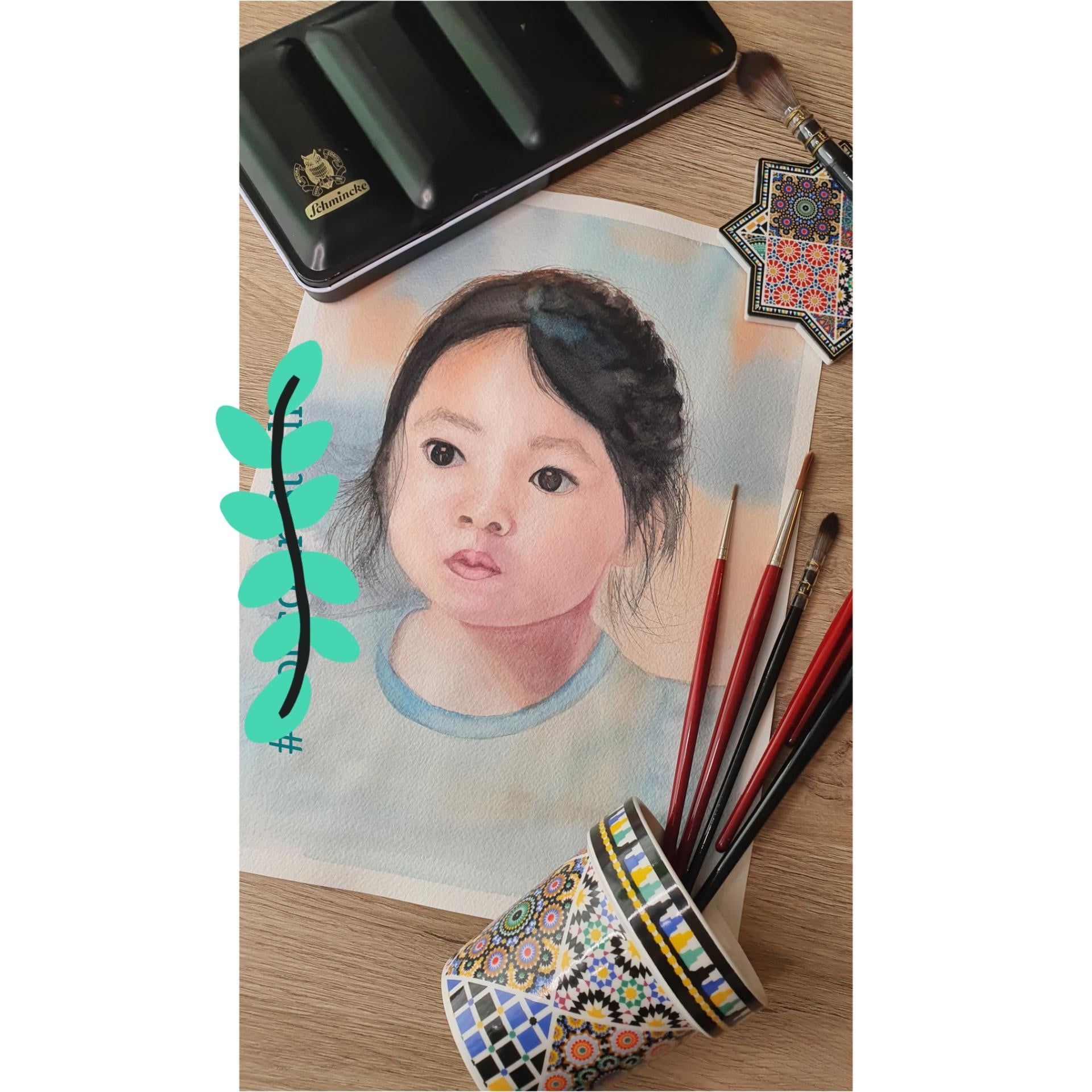 Watercolor Portrait - student project