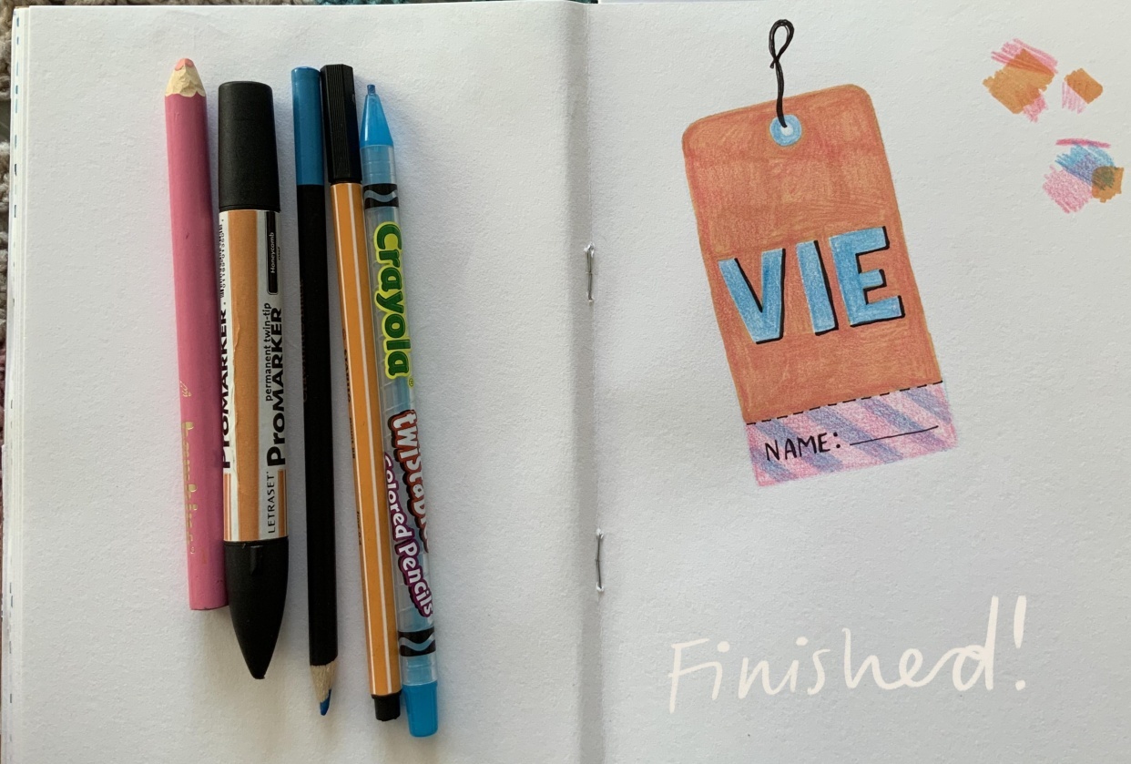 Vienna Luggage Tag (Sketchbook Practice) - student project