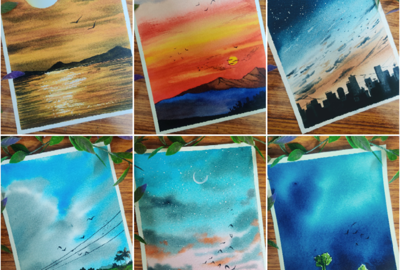Watercolor Skyscapes with Shanan