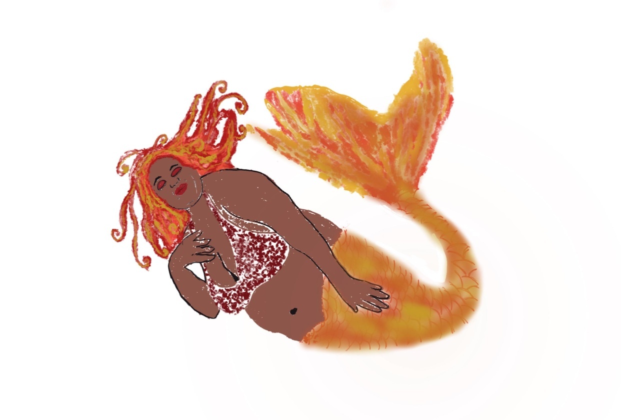 First try at goldfish tail mermaid - student project
