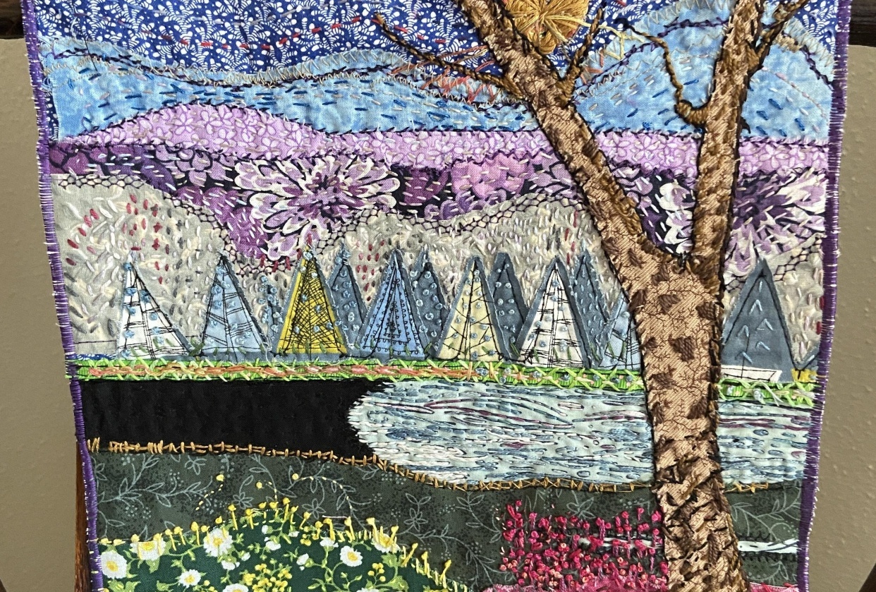 Landscape fabric art - student project