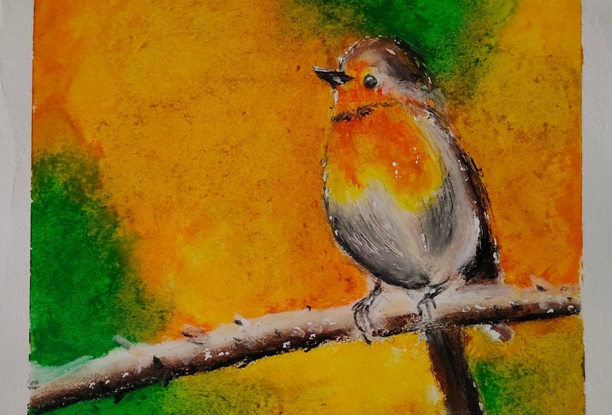 Realistic Bird with Autumn Colors - student project