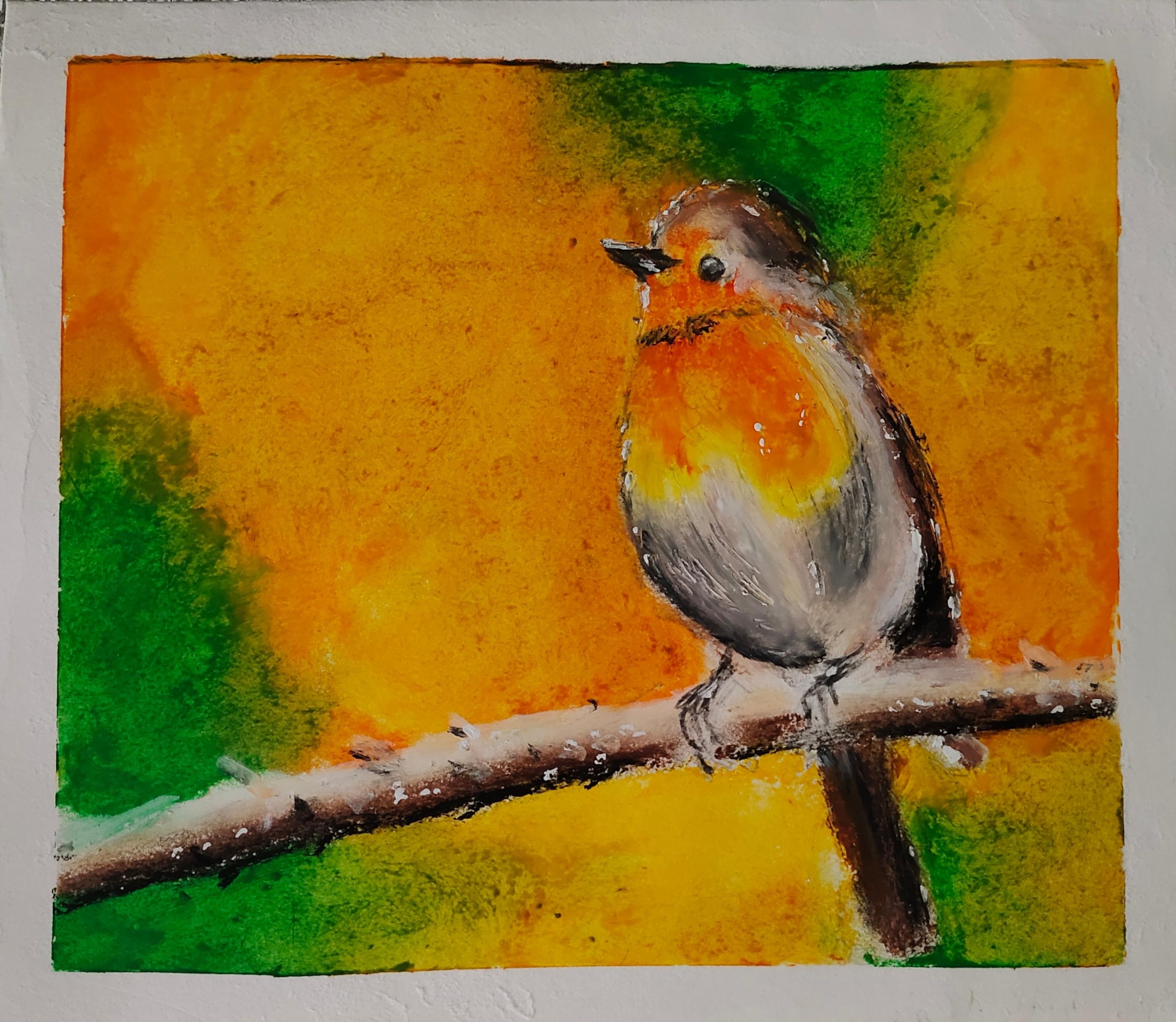 Realistic Bird with Autumn Colors - student project