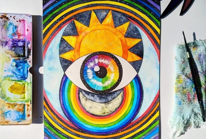 Rainbow Eye Vesica Piscis
