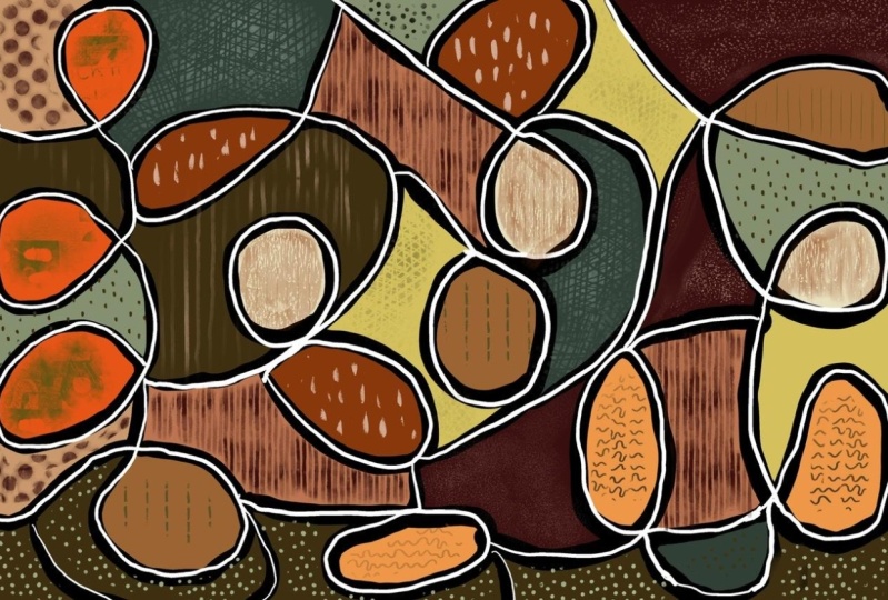 Abstract continuous lineart
