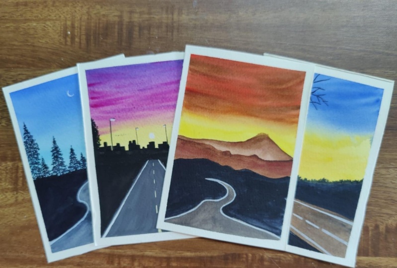 Scenic Roadscapes Using Water colour