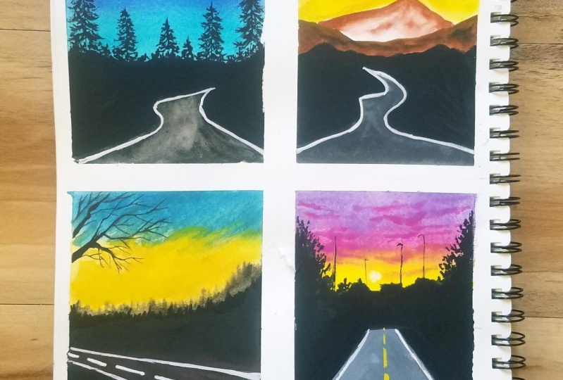 Paint Scenic Roadscapes Using Watercolours