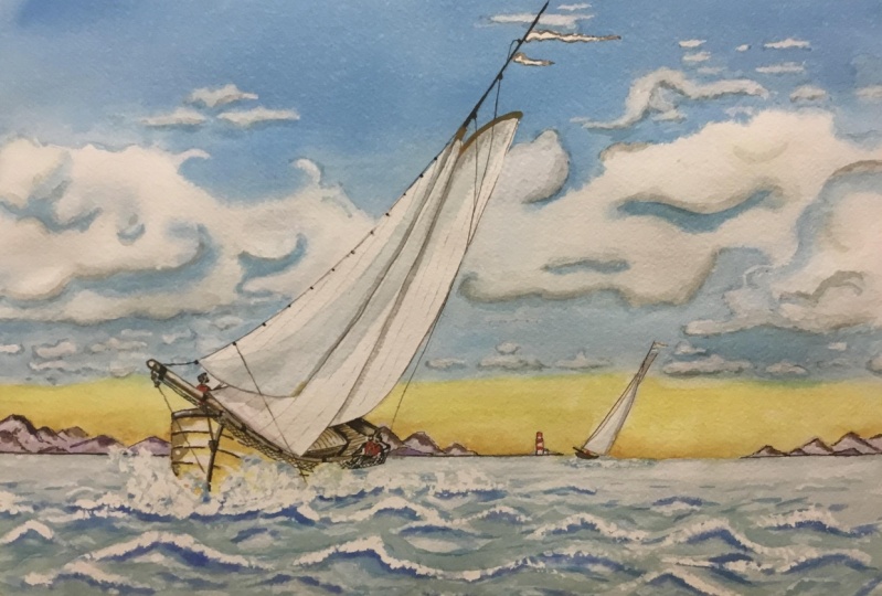 Seascape with yachts
