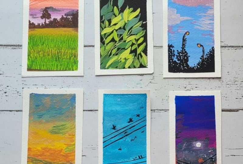 Gouache Bookmarks 30 Day Challenge
