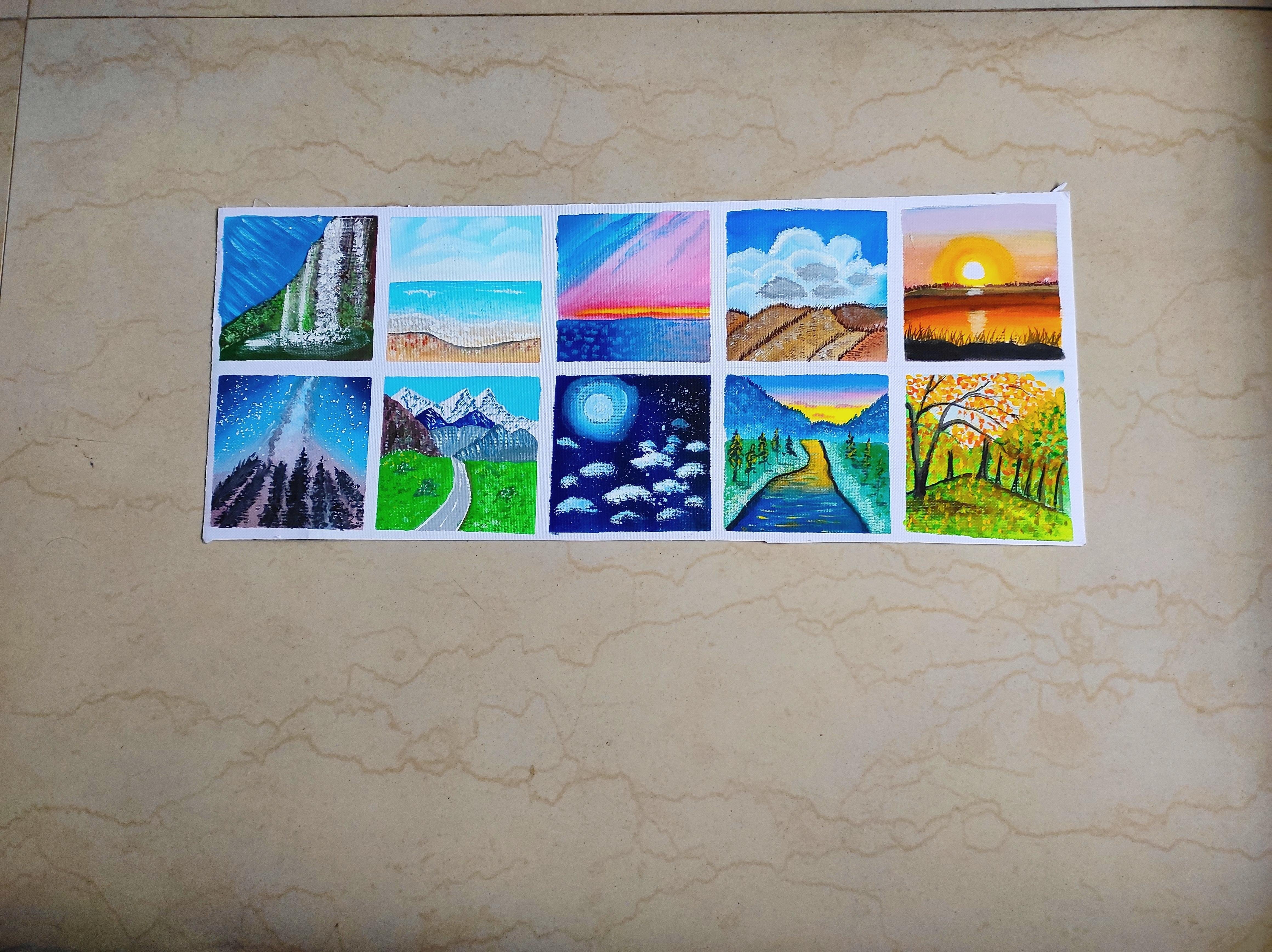 10 Days Of Miniature Landscape Painting - student project