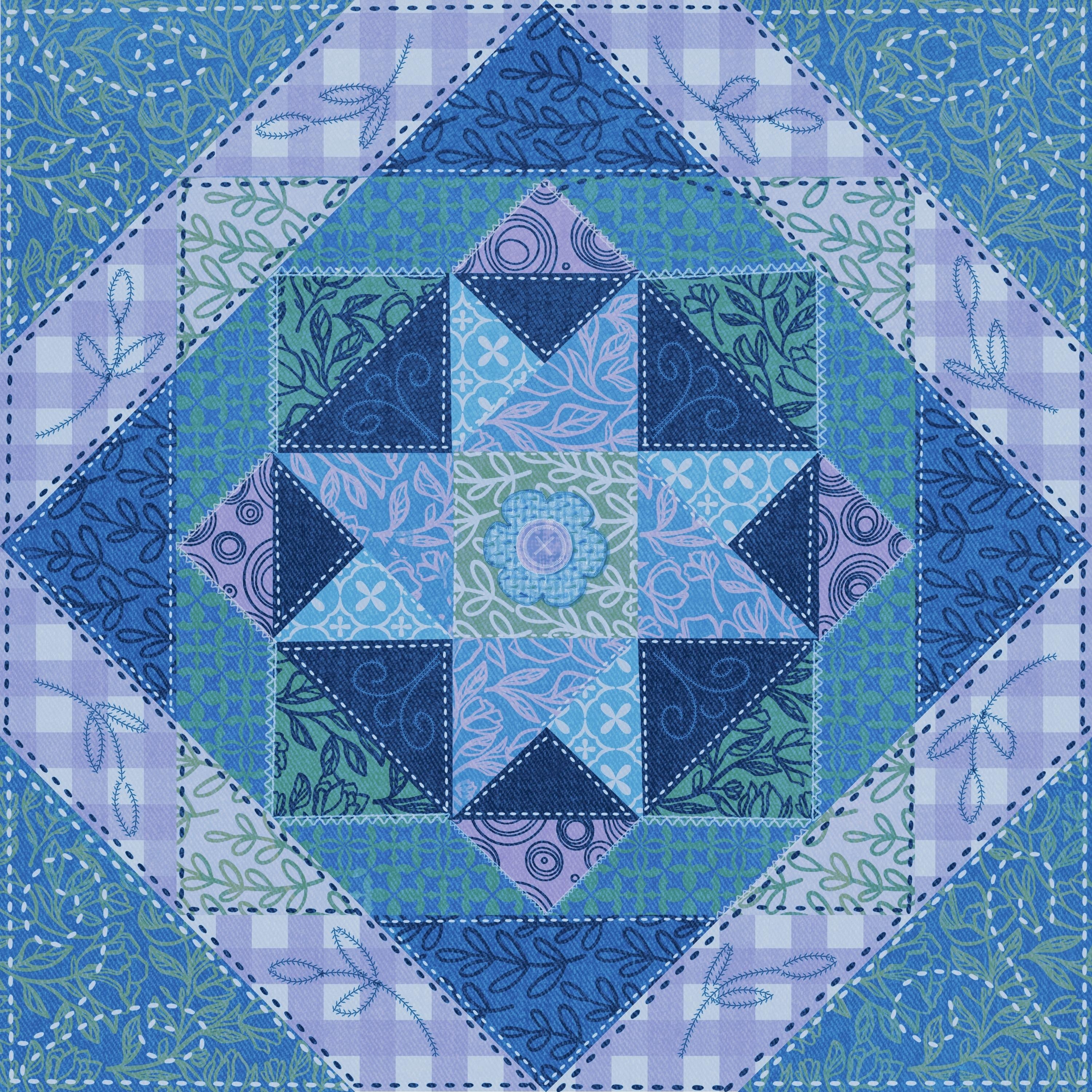 Caroline Hernasy Lilac Quilt Square - student project
