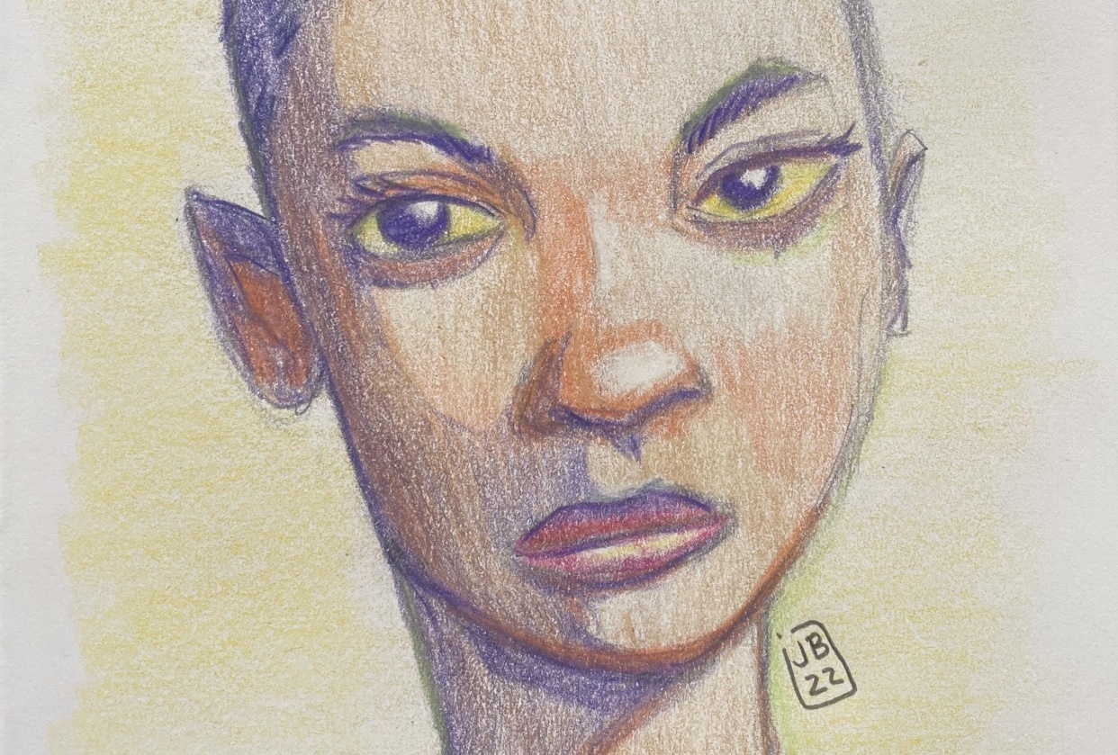 A colored portrait - following the class - student project