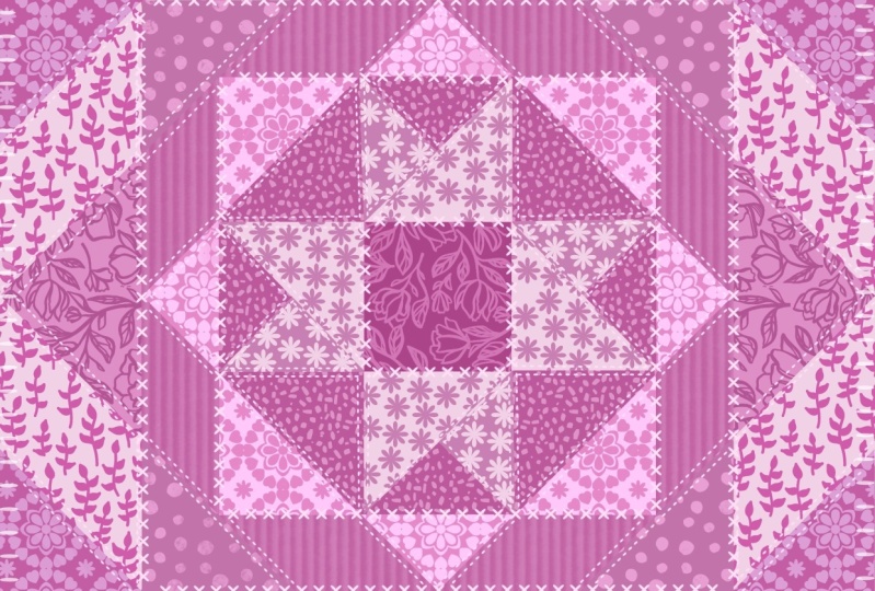 Quilt with 2 color pattern brushes