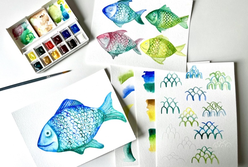 Watercolor fish