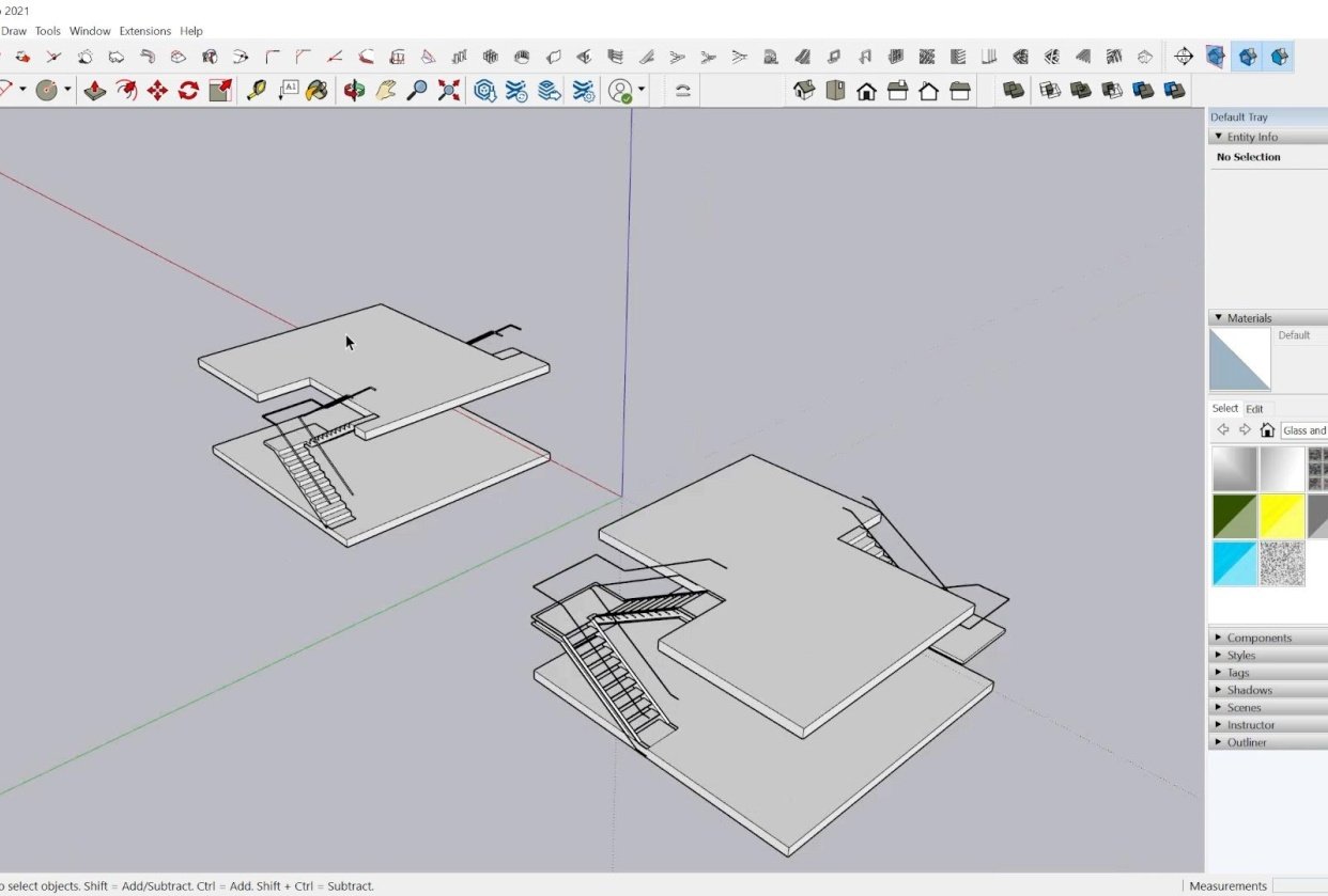 Complex Stairs In SketchUp - student project