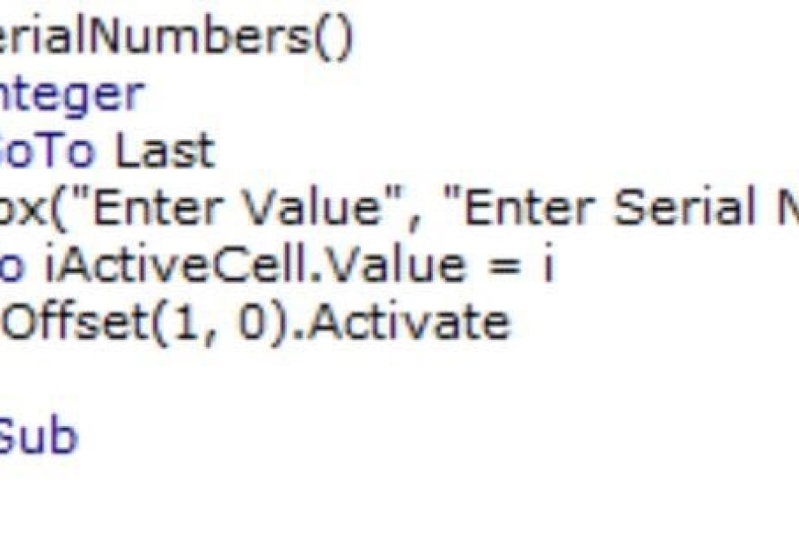 Excel Macros