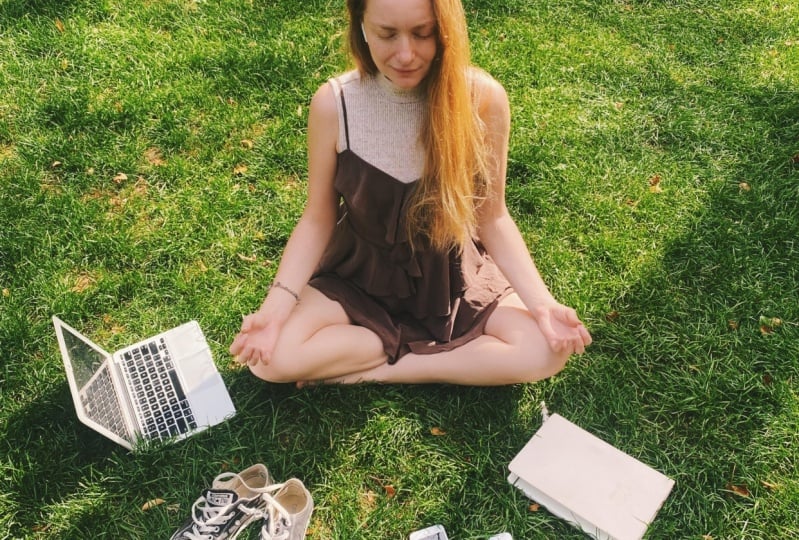 Practicing online retreat in my local park