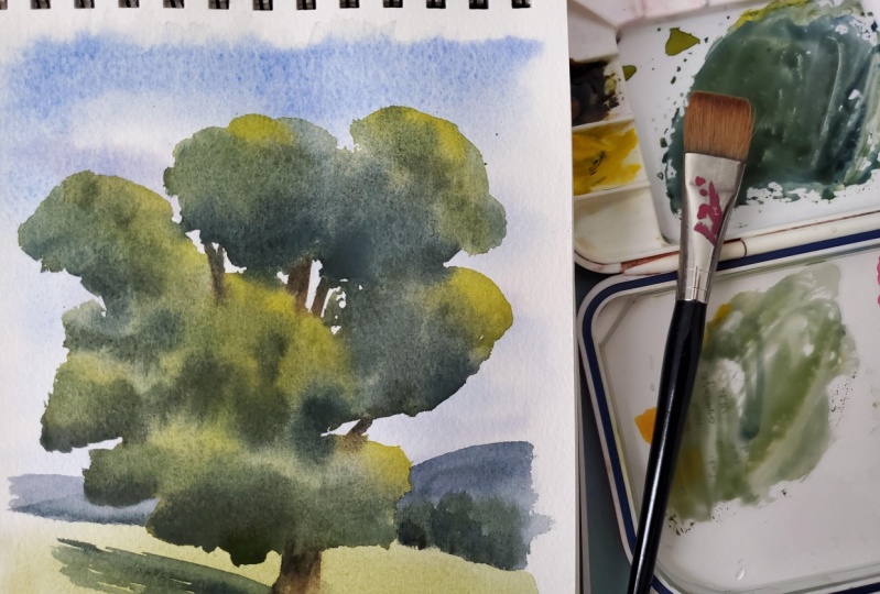 Watercolor tree
