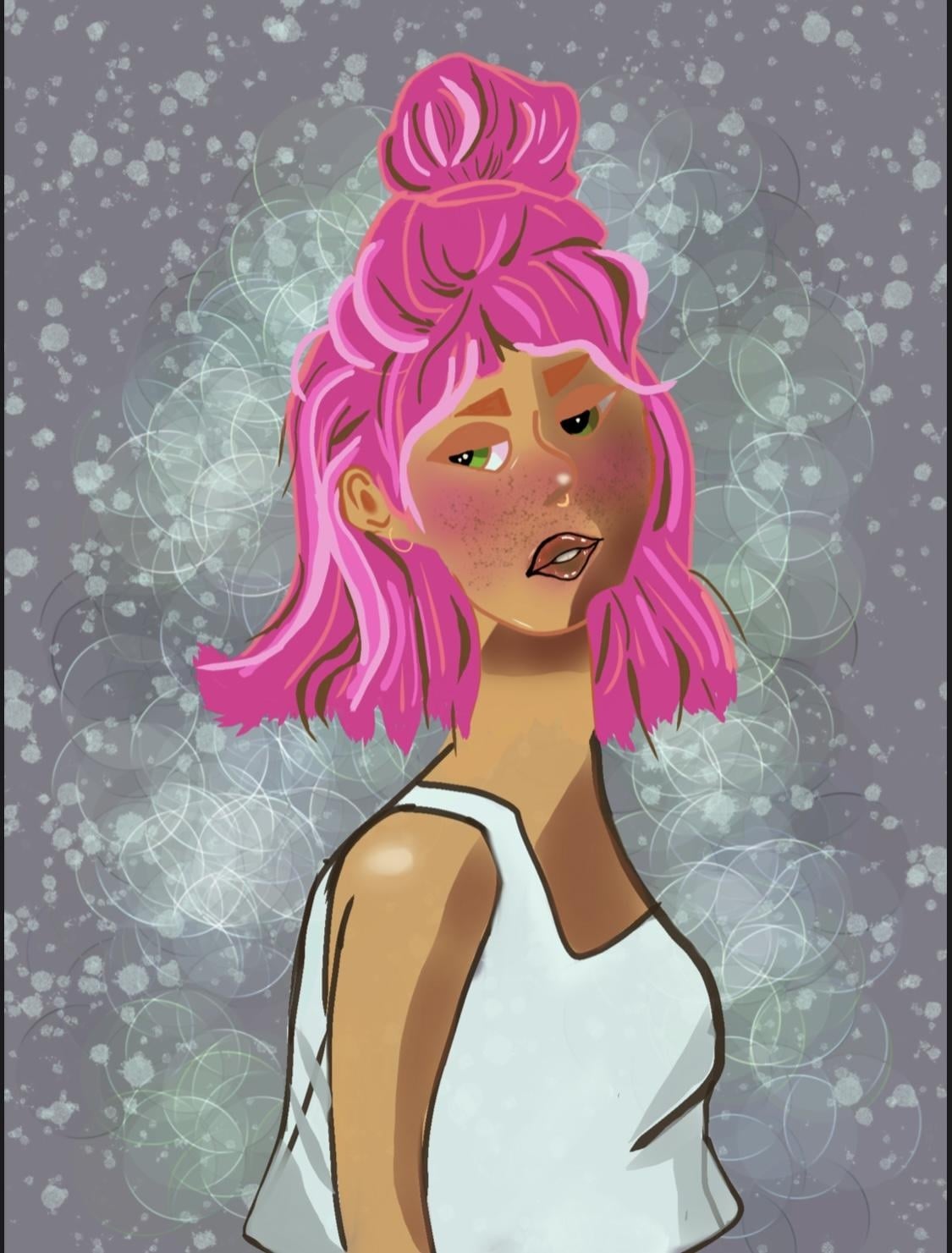 “Bonnie” girl drawing - student project