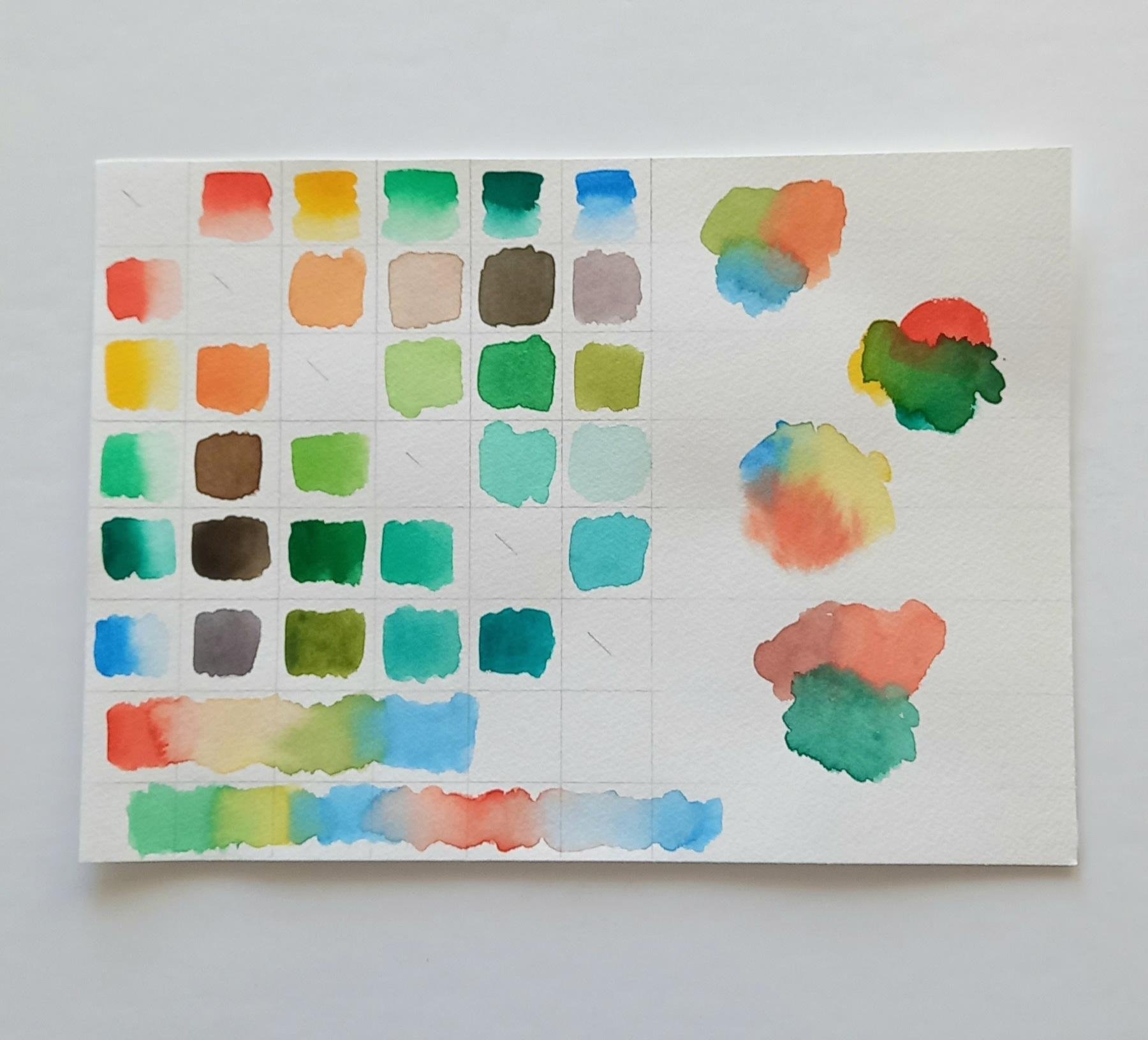 Conoce tus acuarelas: pinta una tabla de mezcla de colores de la manera  fácil | Jessica Sanders | Skillshare, image size:1800x1632