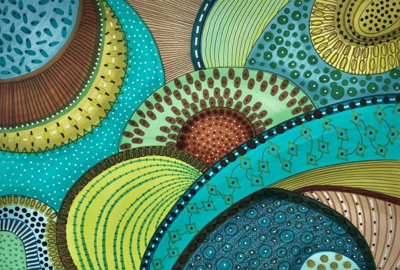 Turquoise patterned paper