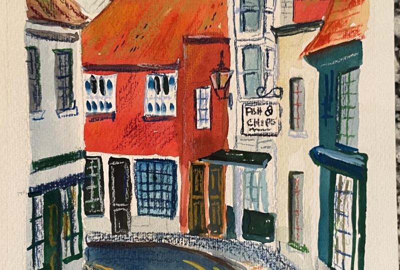 Gouache and Colored Pencil