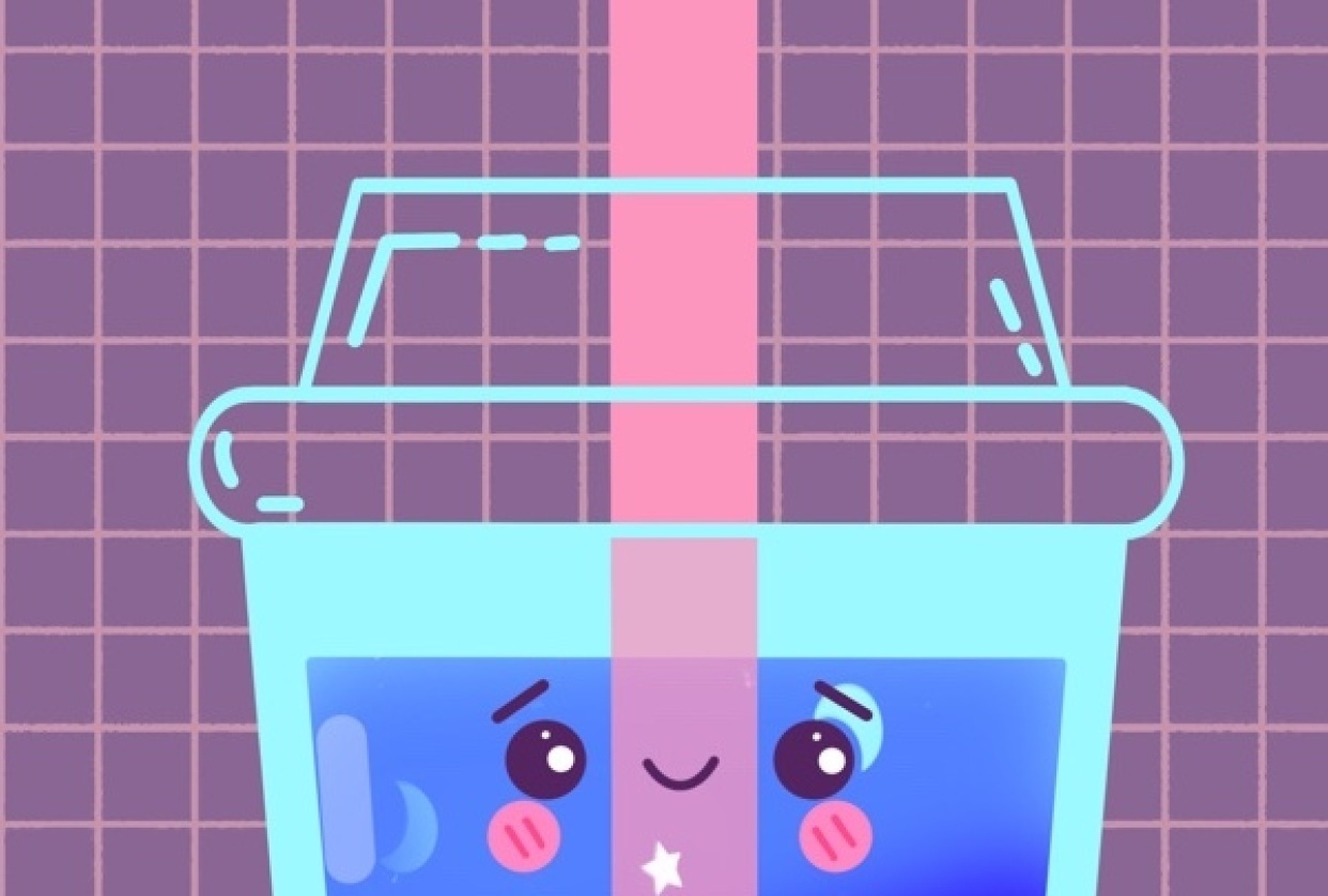 Colorful Cute Bubble Tea - student project