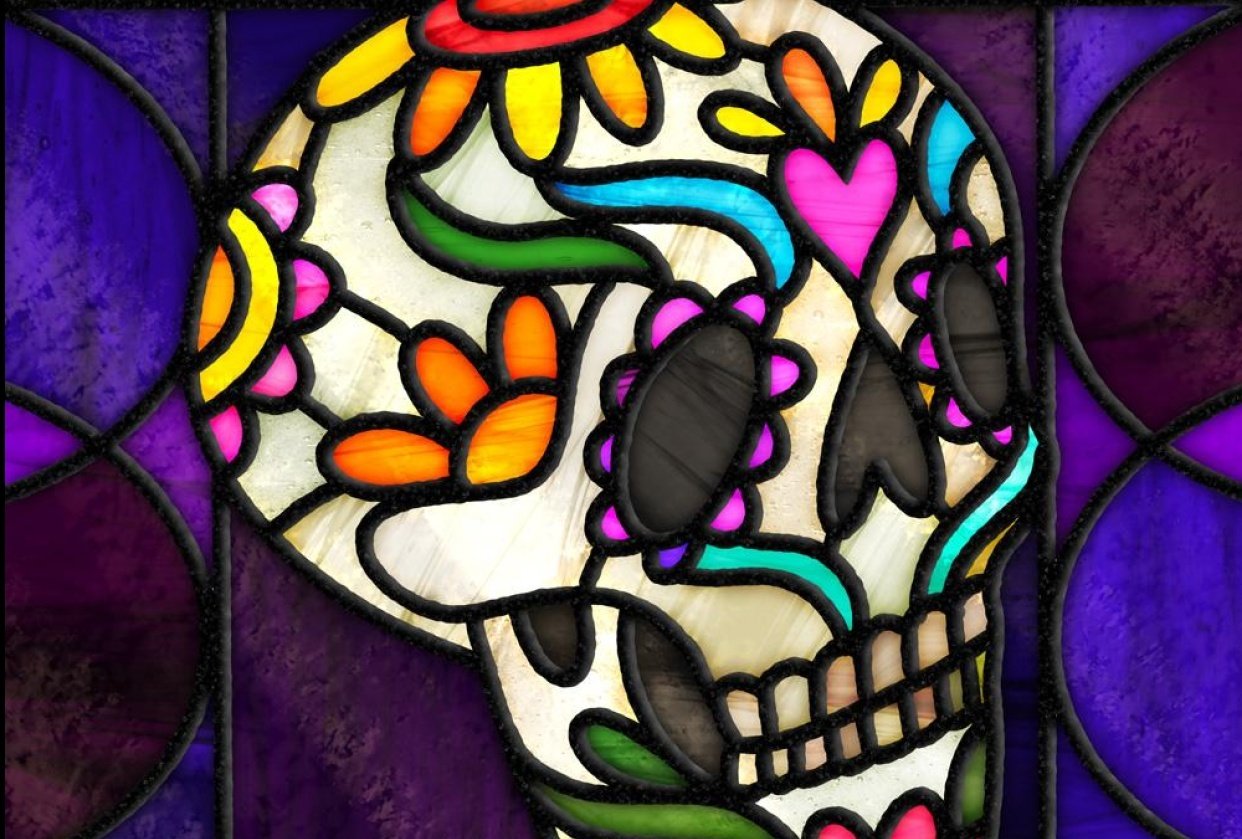 Stained Glass Sugar Skull! - student project