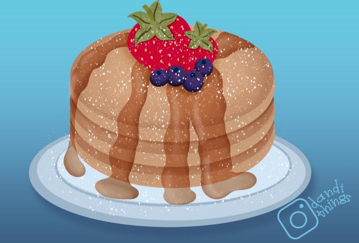 Perfectly Powdered Procreate Pancakes - student project