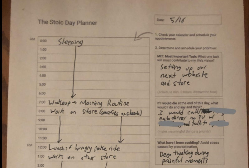 Day Planner Day 1