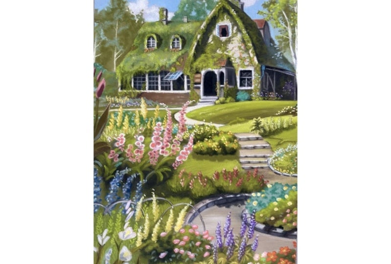 My pastel drawing of a Ghibli home