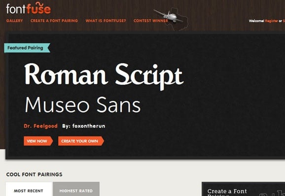 Pairing (Standard) Fonts - student project