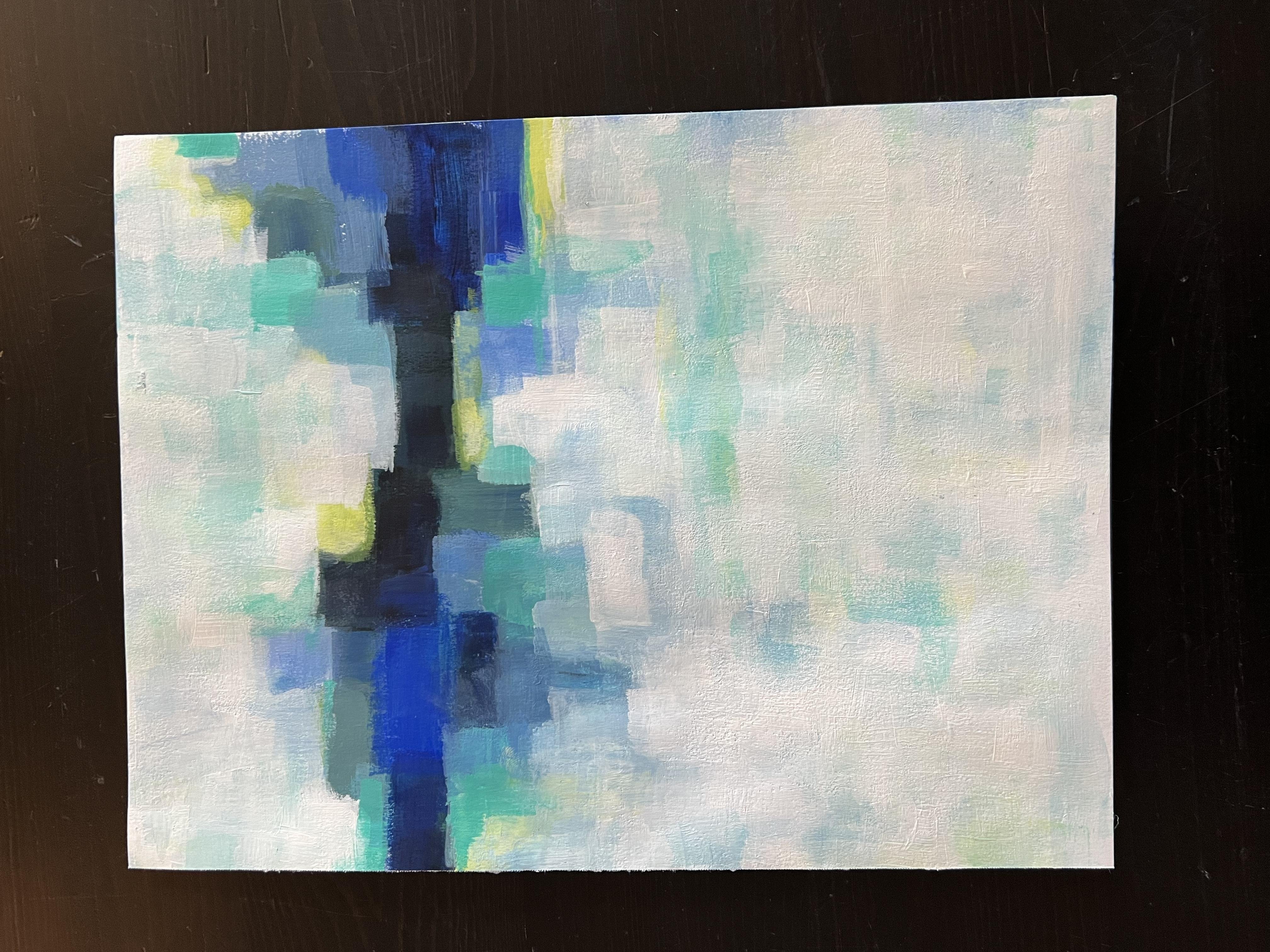 Abstract in blues & turquoise - student project