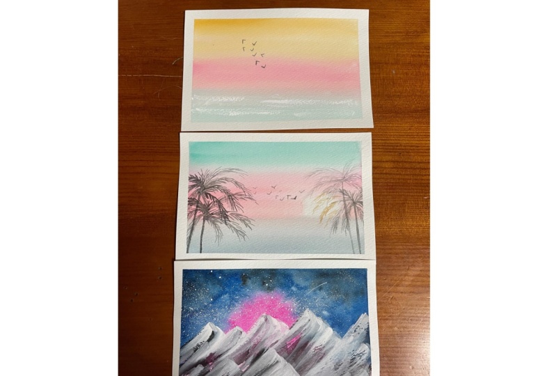 海と夜の山